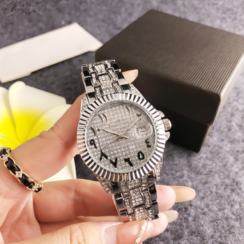 Női kvarc karóra gyémánt díszítéssel és naptárral, ötvözet tokkal és karkötővel, analóg kijelző, Miyota SL68 mozgás