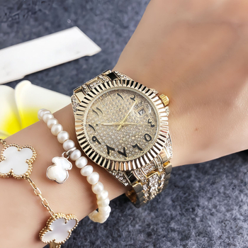 Női kvarc karóra gyémánt díszítéssel és naptárral, ötvözet tokkal és karkötővel, analóg kijelző, Miyota SL68 mozgás