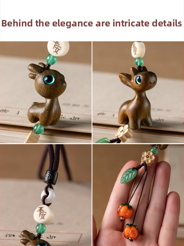 Drevená ozdoba do auta v tvare jeleňa, karikatúrny štýl, aróma funkcia