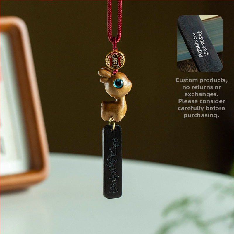 Drevená ozdoba do auta v tvare jeleňa, karikatúrny štýl, aróma funkcia