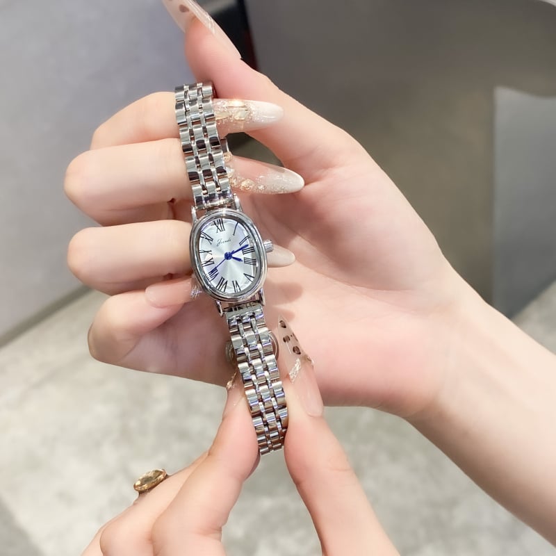 Női vízálló kvarc karóra retro ovális számlappal és rozsdamentes acél szíjjal, 30 m vízállóság