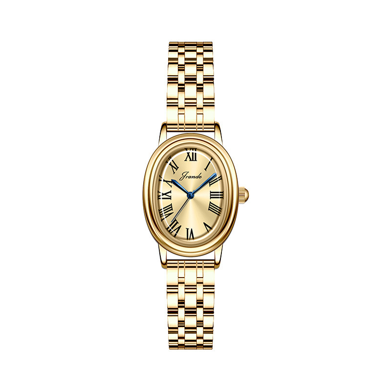 Női vízálló kvarc karóra retro ovális számlappal és rozsdamentes acél szíjjal, 30 m vízállóság