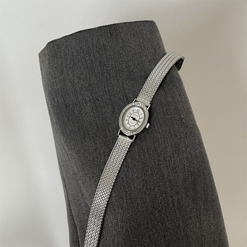 NAIDU női kvarc karóra ovális számlappal, analóg kijelző, ötvözetes tok, spirál korona