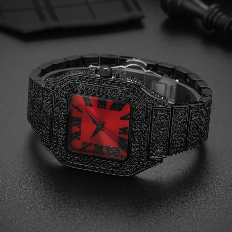 Missfox kvarcóra négyszögletes számlappal, 30 m vízálló, ötvözet tokkal és ötvözet pánttal