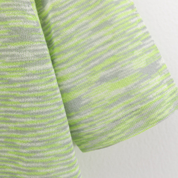 Viszkóz alapanyagú pulóver, vékony, csíkos, kerek nyakú, kézzel kötött