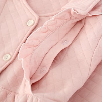 Szoptatós pizsama készlet légies pamutból, édes, nőies stílus, hosszú ujjú, nadrágos, alkalmas őszre, télre és tavaszra