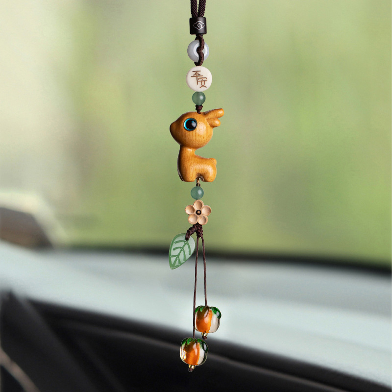 Ξύλινο κρεμαστό αυτοκινήτου σε μορφή ελαφιού, εσωτερική διακόσμηση με αρωματική λειτουργία