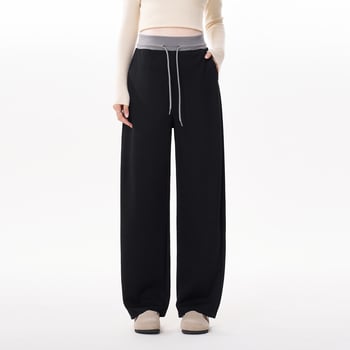 Tehotenské nohavice, hrubé na zimu, vlnený zmesový materiál, polyester 90–95%, voľný strih