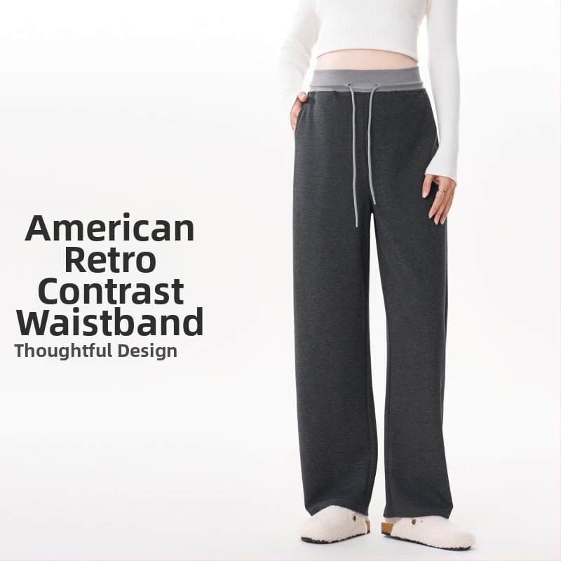 Tehotenské nohavice, hrubé na zimu, vlnený zmesový materiál, polyester 90–95%, voľný strih