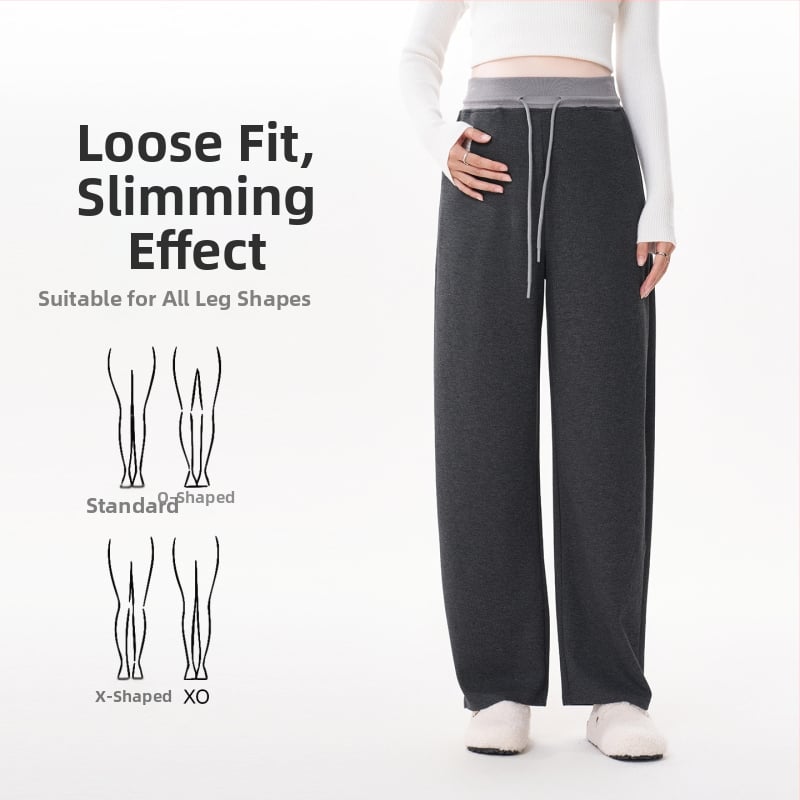 Tehotenské nohavice, hrubé na zimu, vlnený zmesový materiál, polyester 90–95%, voľný strih