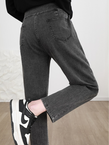 Trudničke hlače – labav kroj, cropped duljina, srednja debljina, 95% pamuk + spandeks <30%, potpora trbuha