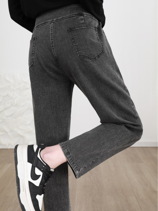 Trudničke hlače – labav kroj, cropped duljina, srednja debljina, 95% pamuk + spandeks <30%, potpora trbuha
