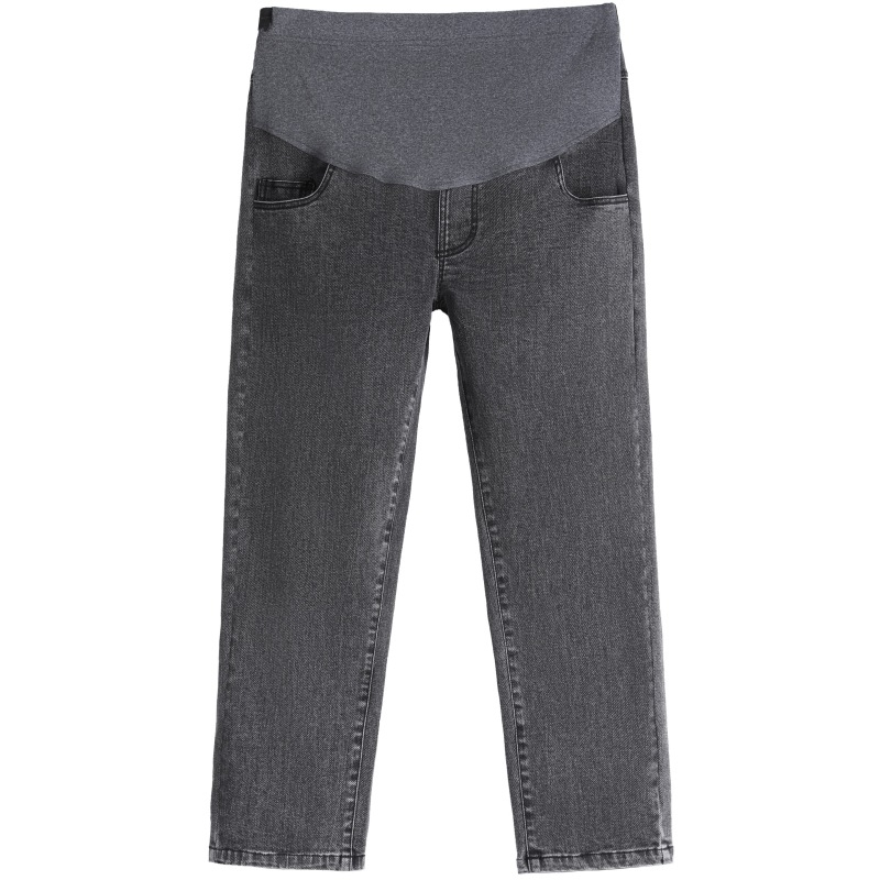 Trudničke hlače – labav kroj, cropped duljina, srednja debljina, 95% pamuk + spandeks <30%, potpora trbuha