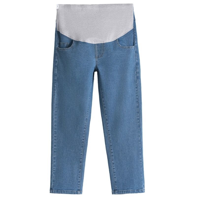 Trudničke hlače – labav kroj, cropped duljina, srednja debljina, 95% pamuk + spandeks <30%, potpora trbuha