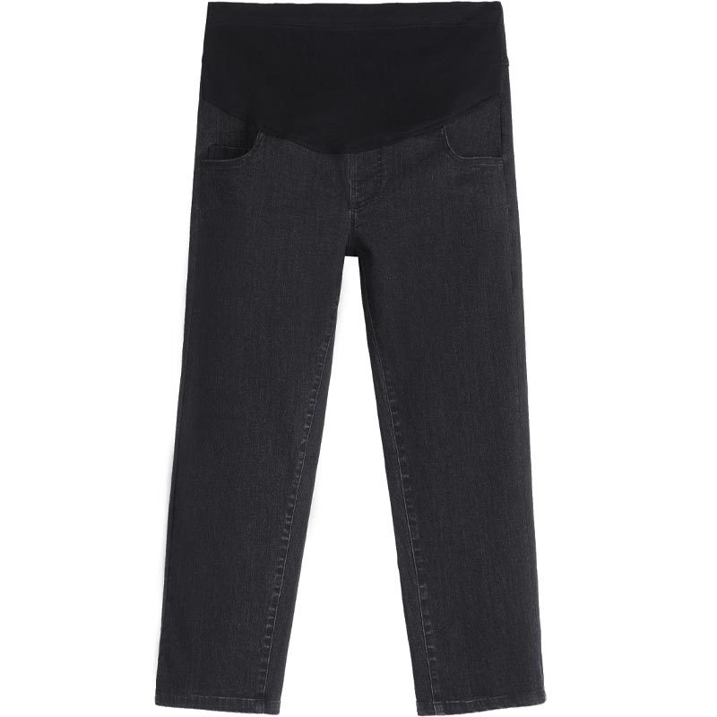Trudničke hlače – labav kroj, cropped duljina, srednja debljina, 95% pamuk + spandeks <30%, potpora trbuha