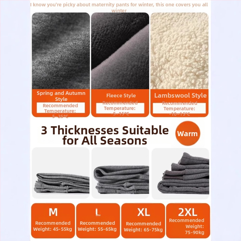 Trudničke zimske hlače s flis podstavom, visok pas, širok kroj, organski pamuk 90–95%