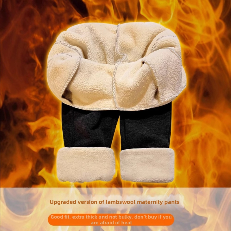 Trudničke zimske hlače s flis podstavom, visok pas, širok kroj, organski pamuk 90–95%