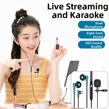 C81 lavalier kõrvaklapid kahemikrofoniga, juhtmega, sisearv, 3,5 mm L-tüüpi pistik, 20–20000 Hz