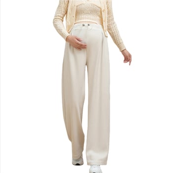 Várandós anyáknak szabadidőnadrág, széles fazon, zsinóros derék, vastag Caiyun pamut, elasztán 70–80%, poliészter <30%, tél 2025