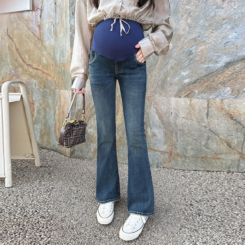 Trudničke traperice od denima s potporom za trbuh – široke krojeve, ležerni kroj, denim sa Spandex (<30%)