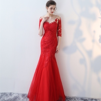 Večernja haljina s otvorenim ramenima, visokim strukom, silueta sirene s repom, dugačka satenska haljina