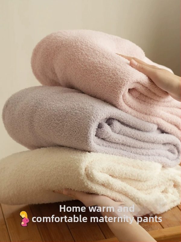 Tehotenské nočné nohavice s flisovou podšívkou, hrubé a teplé, vysoký pás, voľný strih, polyester 95%+