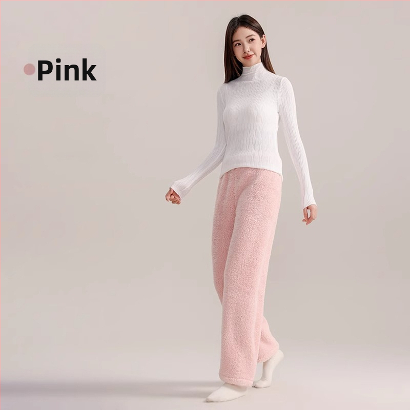 Tehotenské nočné nohavice s flisovou podšívkou, hrubé a teplé, vysoký pás, voľný strih, polyester 95%+