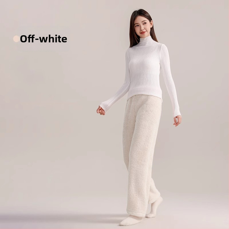 Tehotenské nočné nohavice s flisovou podšívkou, hrubé a teplé, vysoký pás, voľný strih, polyester 95%+