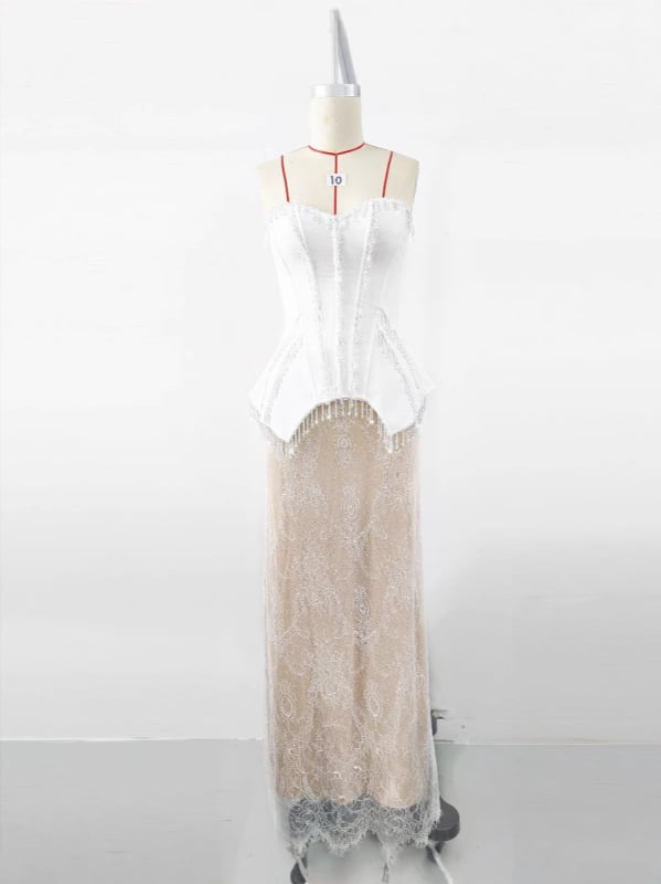 Вечерна рокля от полиестер с без ръкави и деколте тип тръба, дълга пола, през зимата 2025 г., подходяща за парти.