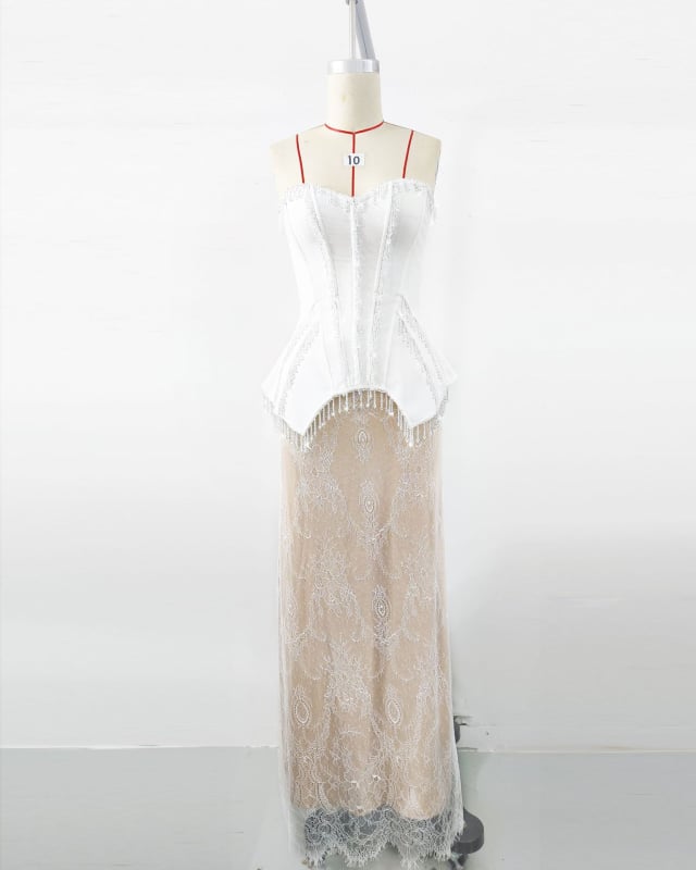 Вечерна рокля от полиестер с без ръкави и деколте тип тръба, дълга пола, през зимата 2025 г., подходяща за парти.