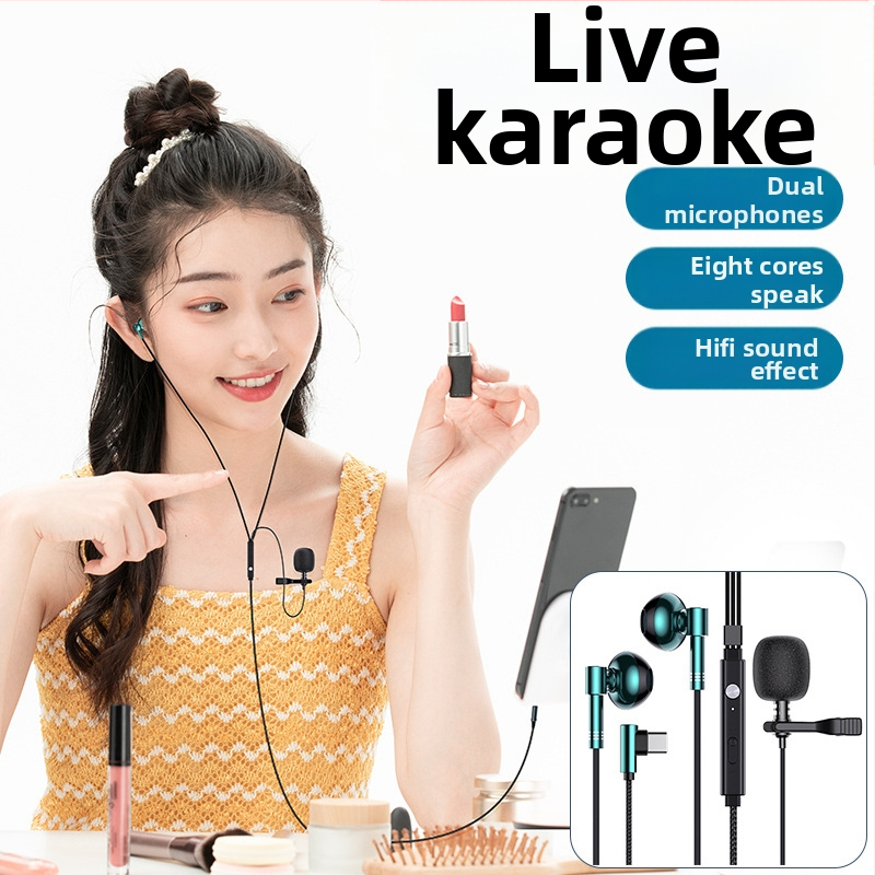 Juhtmega lavalier-mikrofoniga kõrvaklapid, kahekordse mikrofoniga, 3.5 mm L-tüüpi pistik, 14.2 mm kõlar, 1.5 m ristatud kaabel, 20–20000 Hz