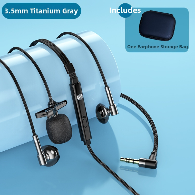 Juhtmega lavalier-mikrofoniga kõrvaklapid, kahekordse mikrofoniga, 3.5 mm L-tüüpi pistik, 14.2 mm kõlar, 1.5 m ristatud kaabel, 20–20000 Hz