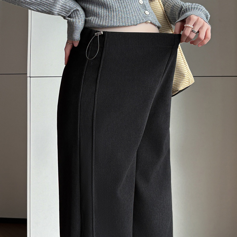 Γυναικείοι παντελόνες εγκυμοσύνης 3/4, παχιά ύφανση από βαμβάκι-μίγμα, φαρδιά γραμμή, περιεκτικότητα σε βαμβάκι κάτω από 30%, άνοιξη-φθινόπωρο