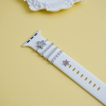 Dekorativna kopča za narukvicu Apple Watch – Dvostruka petokraka zvijezda, zliatina, brend Yishequ, proljeće 2024, lagani luksuzni stil