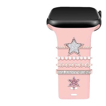 Dekorativna kopča za narukvicu Apple Watch – Dvostruka petokraka zvijezda, zliatina, brend Yishequ, proljeće 2024, lagani luksuzni stil