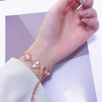 Remen za Apple Watch od metala s motivom četverolistnog lista – retro stil za žene