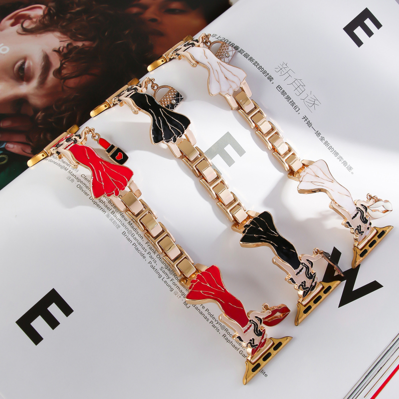 Ženska torbica na rame s metalnim kaišem, Caedier originalni dizajn, kompatibilna s Apple Watch iWatch9, Zima 2023