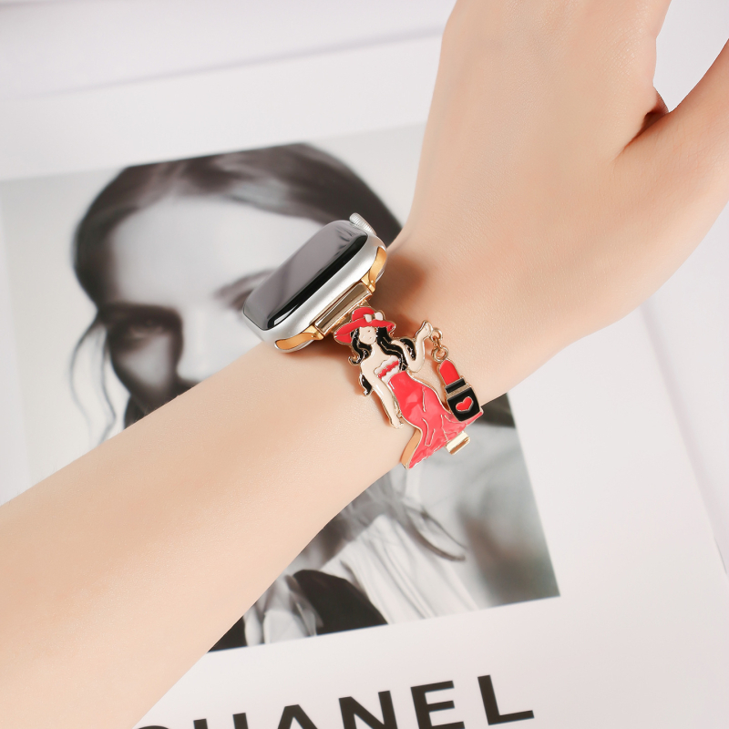 Ženska torbica na rame s metalnim kaišem, Caedier originalni dizajn, kompatibilna s Apple Watch iWatch9, Zima 2023