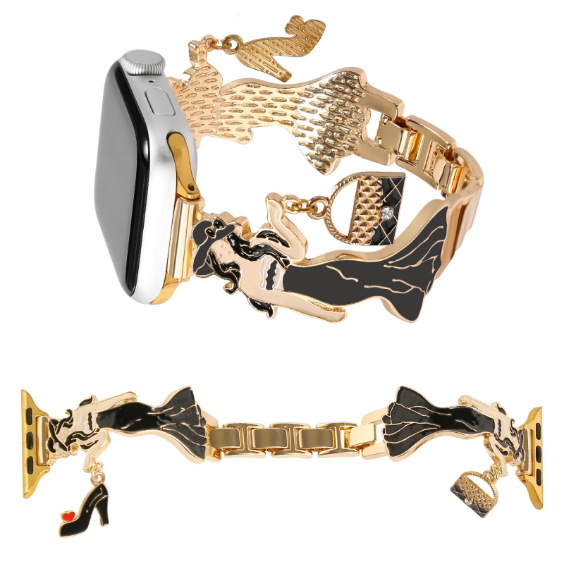 Ženska torbica na rame s metalnim kaišem, Caedier originalni dizajn, kompatibilna s Apple Watch iWatch9, Zima 2023