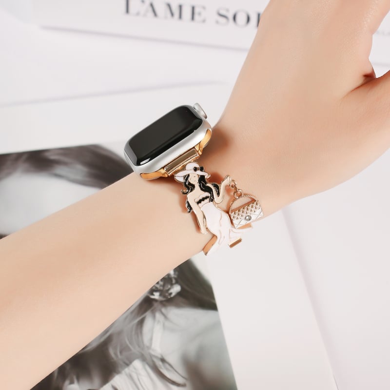 Ženska torbica na rame s metalnim kaišem, Caedier originalni dizajn, kompatibilna s Apple Watch iWatch9, Zima 2023