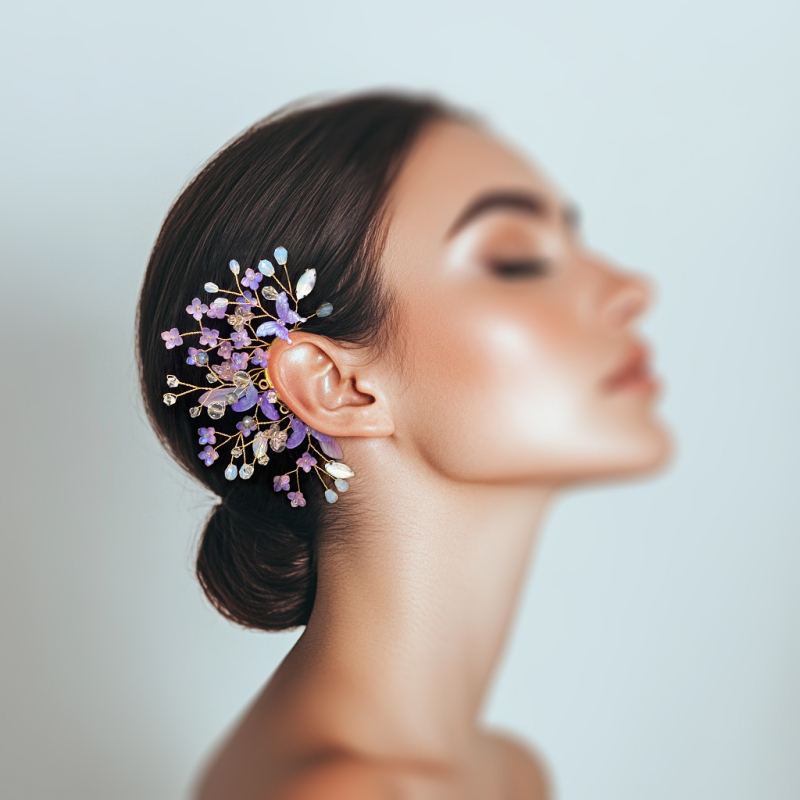 Fülkarikák acetát pillangó dizájnnal, kézzel készített üveggyöngy ékszer, eredeti dizájn