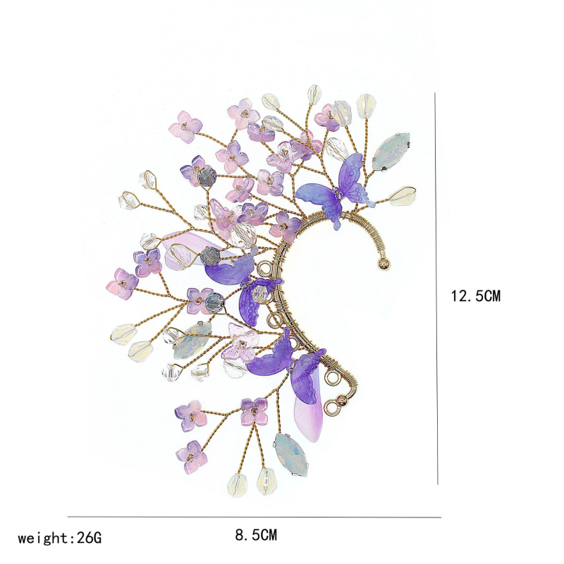 Fülkarikák acetát pillangó dizájnnal, kézzel készített üveggyöngy ékszer, eredeti dizájn