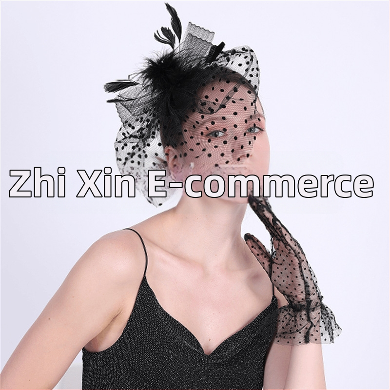 Pulmapäeva juukseaksessuaareide komplekt, millel on sulgpeen, juukseklips ja võrguline lint, käsitsi kootud