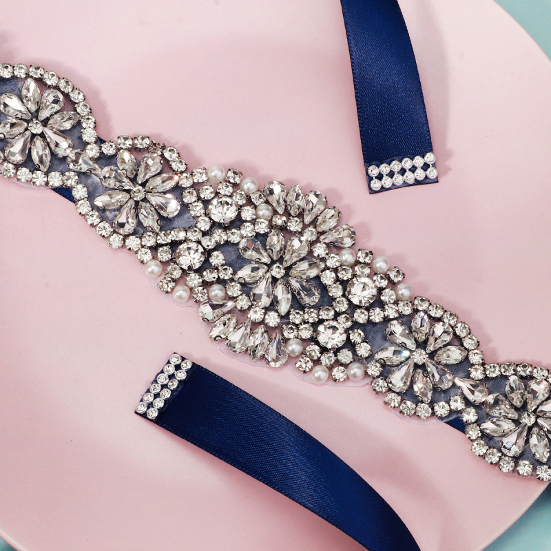 Kāzu kleitas josta ar Rhinestone kristāliem, plata stila (>4 cm), manuāls aizsiet, dimantu iestatīšana, piemērota kāzām, ballēm un skatuves fotografēšanai