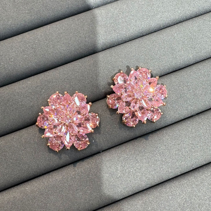 Naušnice: bakar s pozlatom, srcoliki oblik, elektroplating, igla od srebra 925, za žene, lagani luksuz