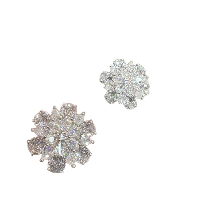 Naušnice: bakar s pozlatom, srcoliki oblik, elektroplating, igla od srebra 925, za žene, lagani luksuz