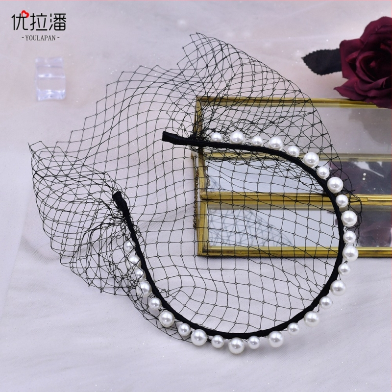 Yulapan galvos juosta, tinklo audinys, lampšado stilius, universalus moterims, idealu vestuvėms