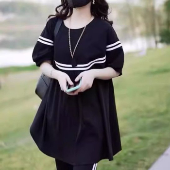 Ženska majica, poliester materijal (95%+), okrugli vrat, 3/4 rukavi, casual pull-over, japansko-korejski leisure stil