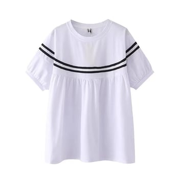 Ženska majica, poliester materijal (95%+), okrugli vrat, 3/4 rukavi, casual pull-over, japansko-korejski leisure stil