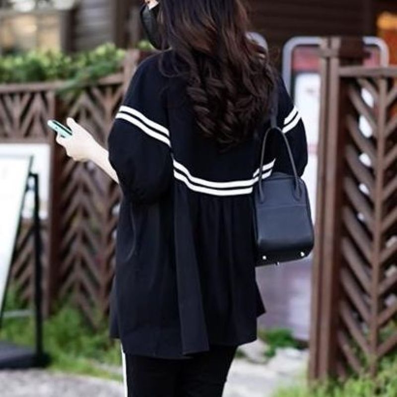 Ženska majica, poliester materijal (95%+), okrugli vrat, 3/4 rukavi, casual pull-over, japansko-korejski leisure stil